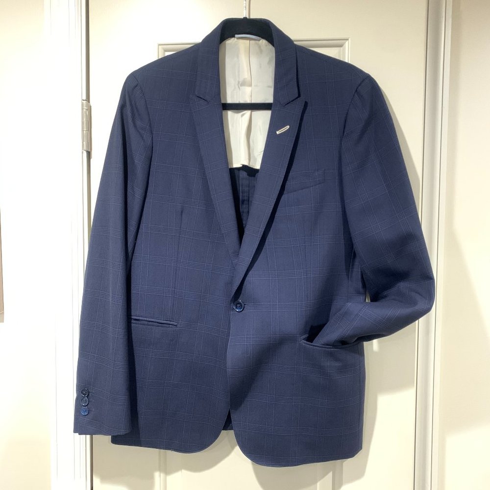 Gant Rugger Navy Plaid Wool Blazer